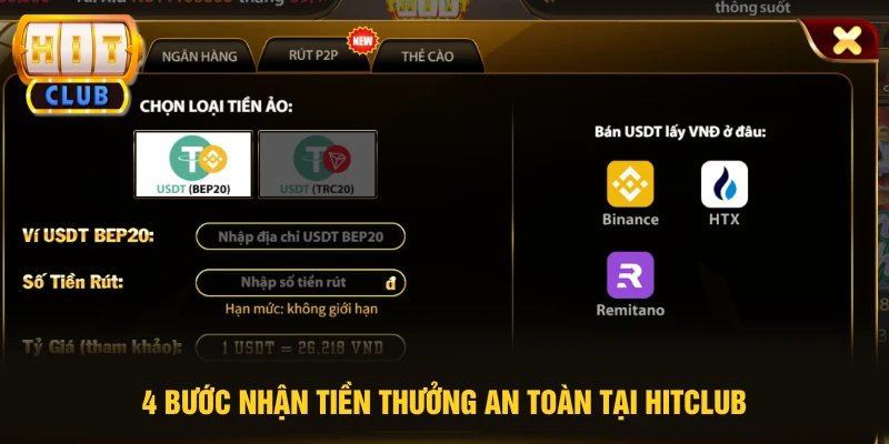 4 bước nhận tiền thưởng an toàn tại HITCLUB