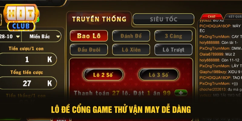 Lô đề cổng game thử vận may dễ dàng