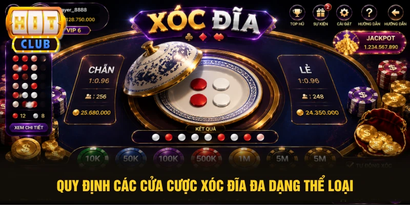 Quy định các cửa cược Xóc Đĩa đa dạng thể loại