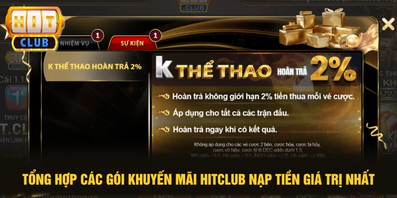 Tổng hợp các gói khuyến mãi HITCLUB nạp tiền giá trị nhất